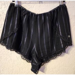 Victoria's Secret "Love" Lounge Pajama Shorts Black w/ Silver Metallic